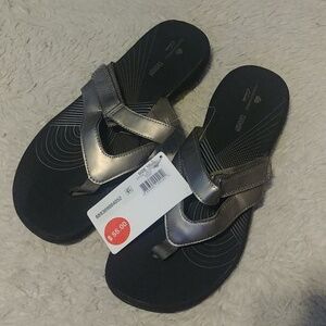 Pewter Clark's Cloudsteppers Flip Flop Sandals